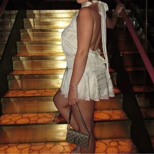 Elegant Ivory Halter Dress - size M